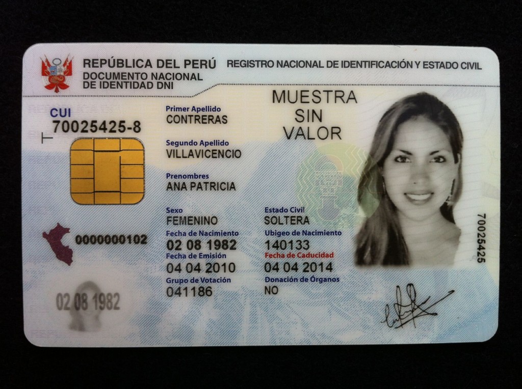 Costo de la solicitud del DNI para extranjeros en Perú